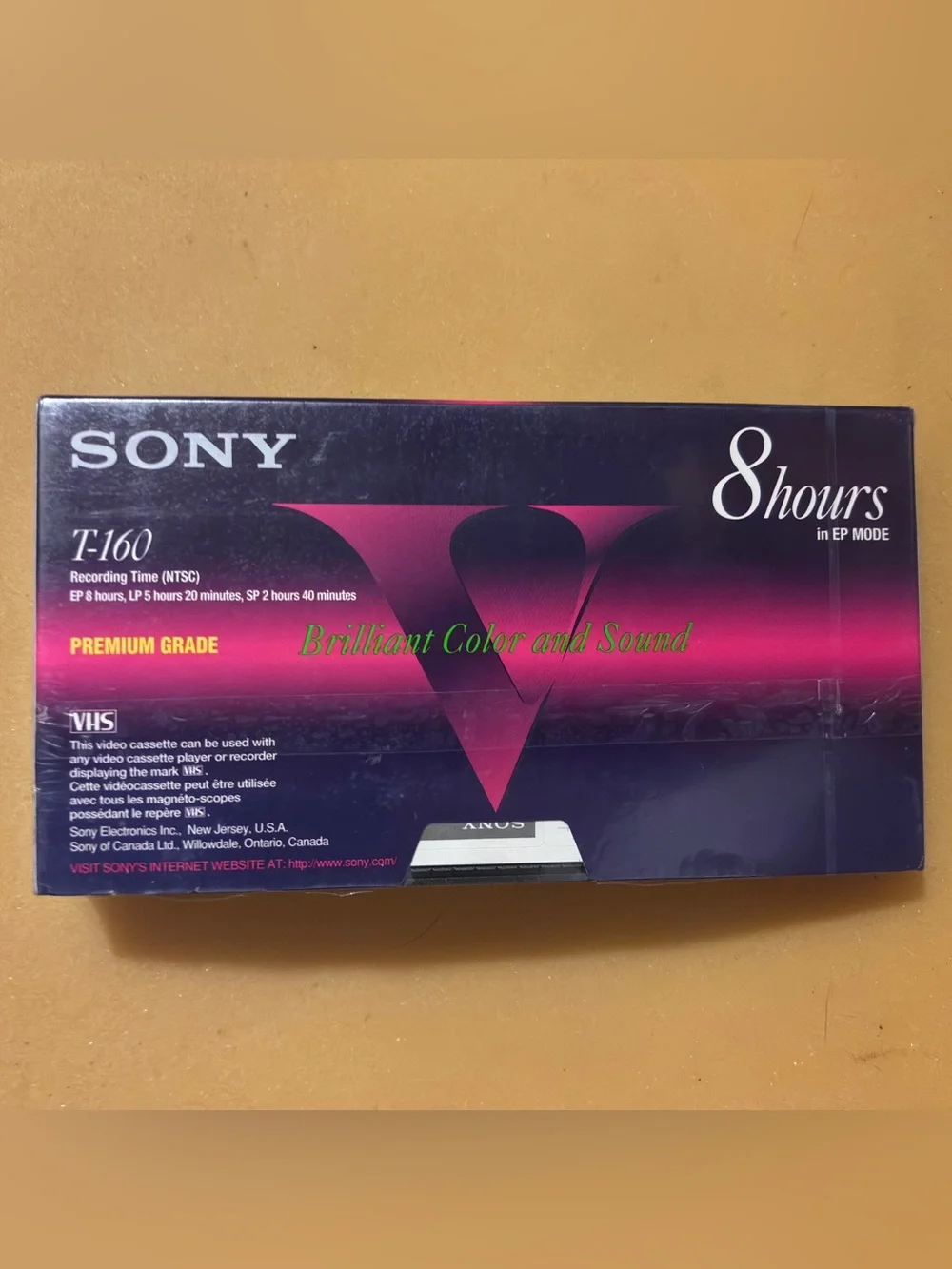 Sony T-160 Premium Grade Blank VHS Video Tape Sealed 8 Hours